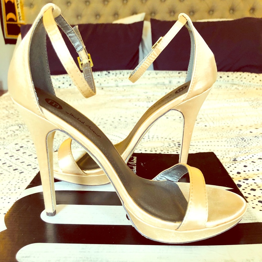 Michael Antonio Lovina Champagne Satin High Heel